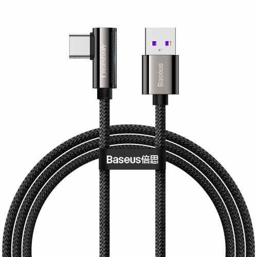 Kabel USB do USB-C kątowy Baseus Legend Series, 66W, 2m (czarny)