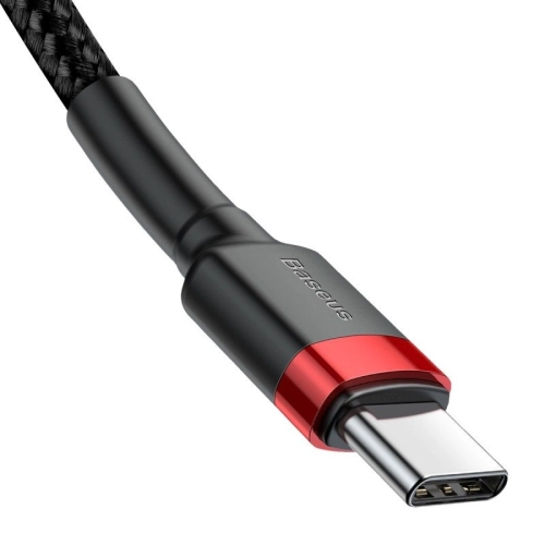 Kabel USB-C do USB-C Baseus Cafule PD 3A 2m czarno-czerwony