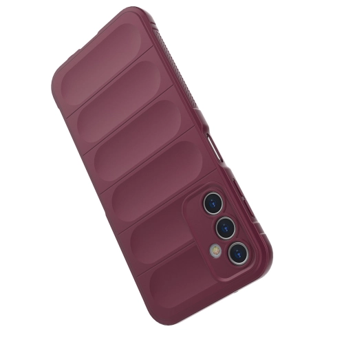 Magic Shield Case etui do Samsung Galaxy A14 elastyczny pancerny pokrowiec burgundowe