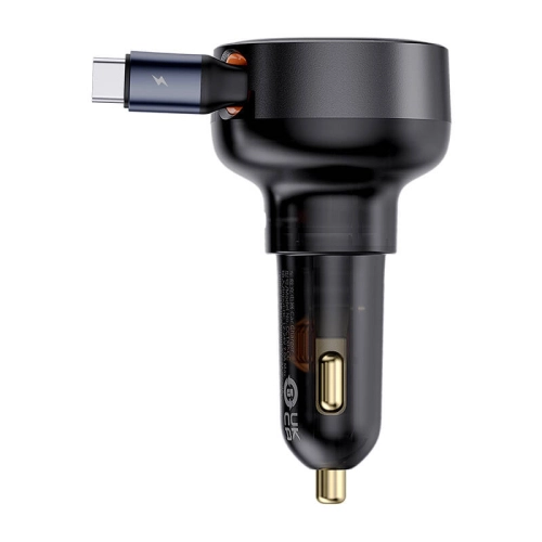 Ładowarka samochodowa Baseus Enjoyment Pro z kablem USB-C, 60W (czarna)