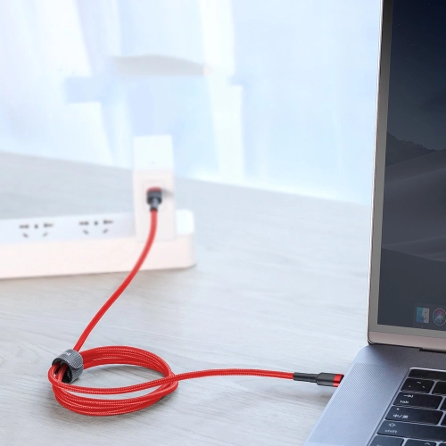 Kabel USB-C do USB-C Baseus Cafule PD 3A 1m czerwony