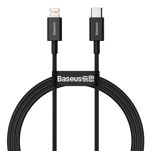 Baseus Superior kabel USB Typ C - Lightning do szybkiego ładowania Power Delivery 20 W 1 m czarny (CATLYS-C01)