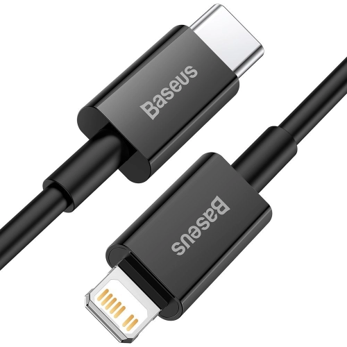 Baseus Superior kabel USB Typ C - Lightning do szybkiego ładowania Power Delivery 20 W 1 m czarny (CATLYS-C01)