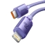 Baseus Crystal Shine Series kabel przewód USB do szybkiego ładowania i transferu danych USB Typ C - Lightning 20W 2m fioletowy (CAJY000305)