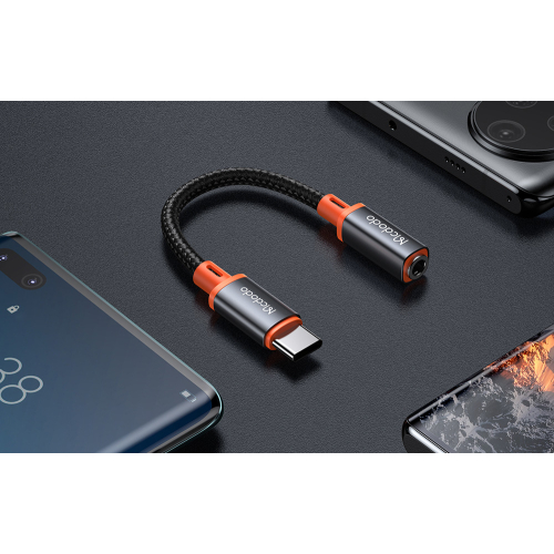 Mcdodo adapter audio USB-C do AUX mini jack 3.5mm z DAC 0,11m czarny