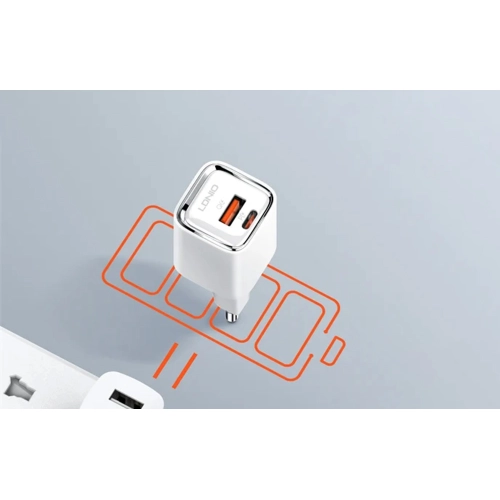 Ładowarka sieciowa USB + USB-C LDNIO A2317C QC PD 30W biała