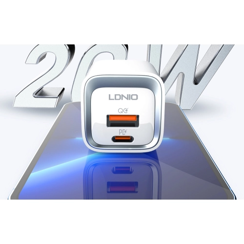 Ładowarka sieciowa MFi LDNIO A2318M, USB-C+USB, USB-C do Lightning 20W