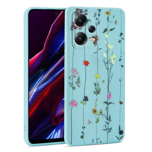 Etui Tech-Protect Mood Garden do Xiaomi Poco X5 5G / Redmi Note 12 5G niebieskie