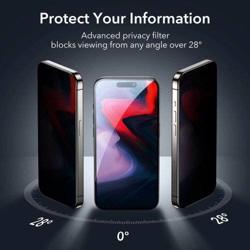 Szkło Hartowane ESR Tempered Glass Privacy do iPhone 15 Pro
