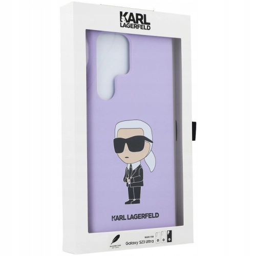 Etui Karl Lagerfeld Silicone Iconic do Samsung Galaxy S23 Ultra purpurowy