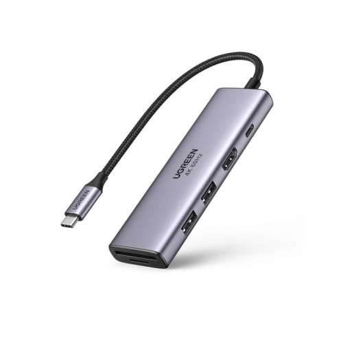 Adapter 5w1 Hub USB-C do 2x USB,HDMI, USB-C, TF/SD