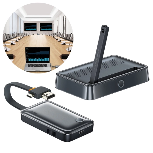 Zestaw transmiter i odbiornik do bezprzewodowego przesyłania obrazu Baseus HDMI 4K 30Hz czarny