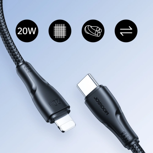 Kabel przewód USB-C - Lightning Joyroom Surpass Series 20W 0,25m czarny