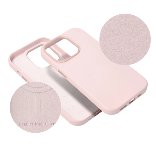 Etui Leather Mag Cover kompatybilne z MagSafe do iPhone 12 Pro różowy