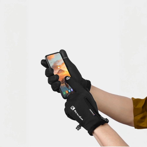 Rękawiczki sportowe do telefonu zimowe (rozmiar S) - czarne