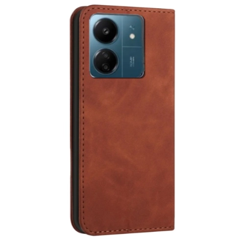 Etui Flip Leather do Xiaomi Redmi 13C / Poco C65 brązowe