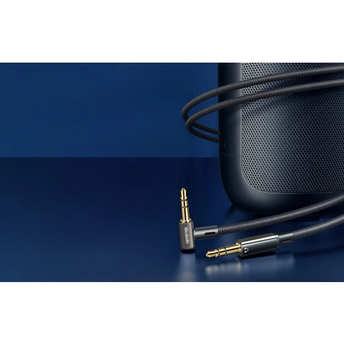 Kabel AUX mini jack 3.5mm Mcdodo CA-7590, kątowy, 1.2m czarny
