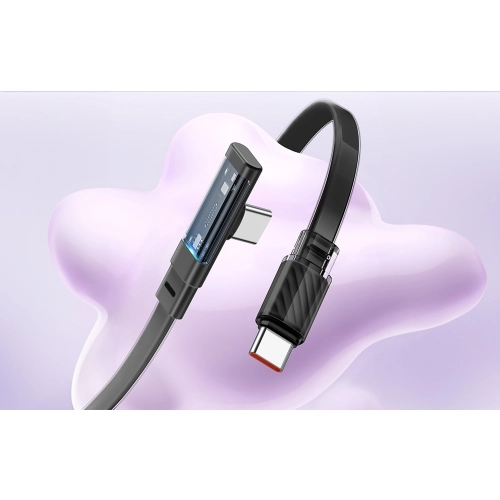Kabel USB-C do USB-C Mcdodo CA-3450 90 stopni 1.2m z LED czarny