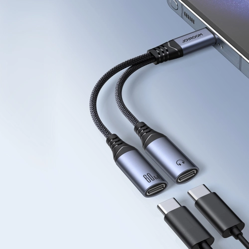 Adapter DAC 2w1 Joyroom SY-C03 USB-C do 2x USB-C czarny