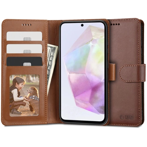 Etui TECH-PROTECT Wallet do Samsung Galaxy A35 5G brązowe