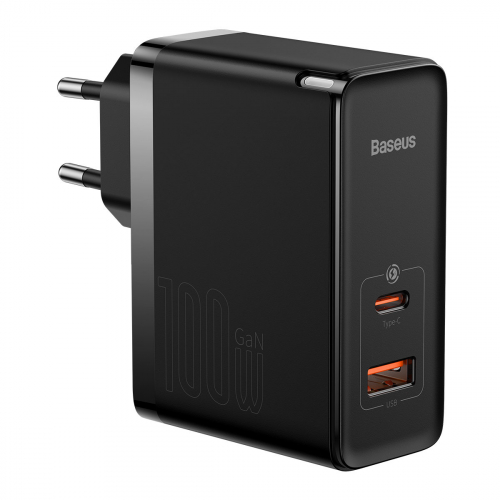 Ładowarka sieciowa Baseus GaN5 Pro USB + USB-C 100W PD3.0, QC4.0+, AFC czarna