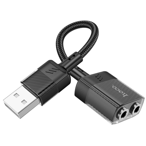 Adapter AUX USB do 2x Jack 3,5mm (żeński) HOCO Spirit LS37 czarny