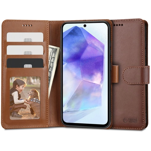 Etui TECH-PROTECT Wallet do Samsung Galaxy A55 5G brązowe