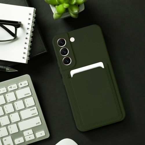 Etui Silicone Card Case do Samsung Galaxy S23 Plus zielone