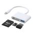 Wielofunkcyjny adapter HUB Joyroom OTG Lightning - USB 3.2 Gen 1 (3.0, 3.1 Gen 1) / czytnik kart SD, TF / Lightning biały