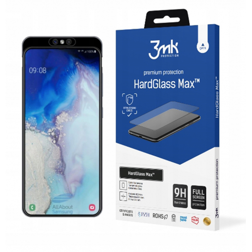 Szkło hartowane 3MK HardGlass Max do Samsung Galaxy A90 czarny