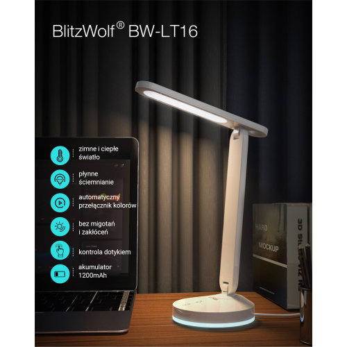 Inteligentna lampka biurkowa Blitzwolf BW-LT16 biała