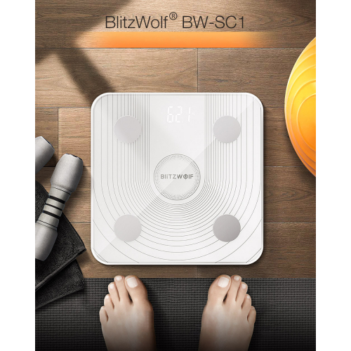 Inteligentna waga BlitzWolf BW-SC1 z funkcją pomiaru BMI, tkanki tłuszczowej / mięśniowej