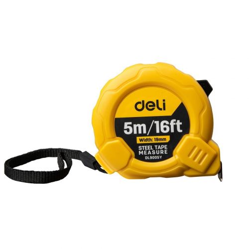 Miara zwijana Deli Tools EDL9005Y, 5m/19mm żółta