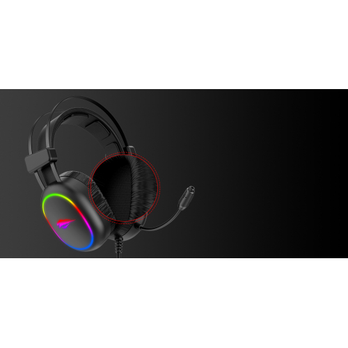 Słuchawki gamingowe z mikrofonem Havit H2016D RGB USB+3.5mm czarne