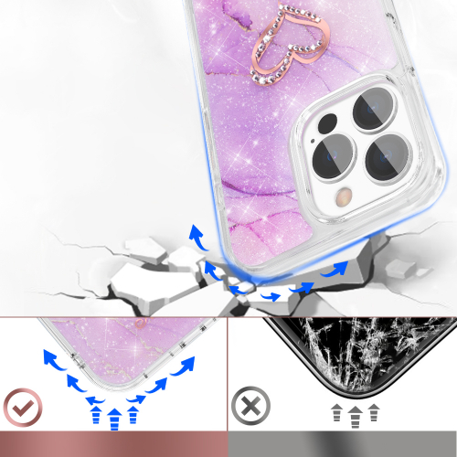 Etui Kingxbar Exopy Series z Kryształami Swarovskiego do Apple iPhone 13 Pro marmurkowy