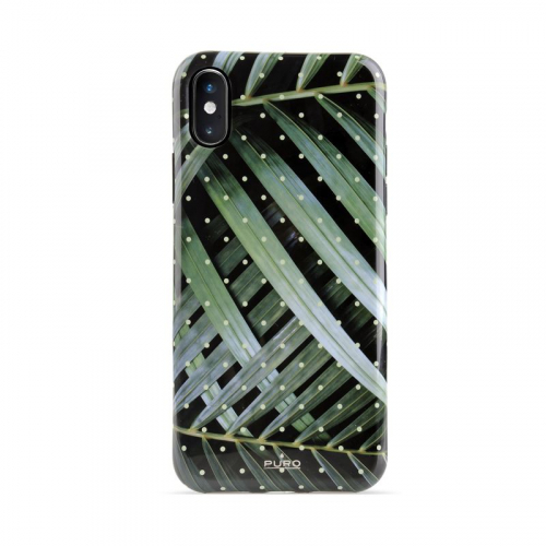 Etui PURO Glam Tropical Leaves do Apple iPhone Xs / X brilliant leaves