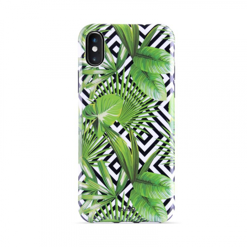 Etui PURO Glam Tropical Leaves do Apple iPhone Xs / X geometric jungle
