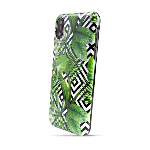 Etui PURO Glam Tropical Leaves do Apple iPhone Xs / X geometric jungle