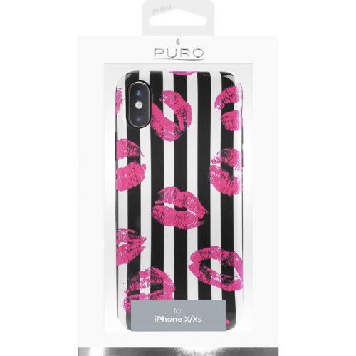 Etui PURO Glam Miami Stripes do Apple iPhone Xs / X kiss