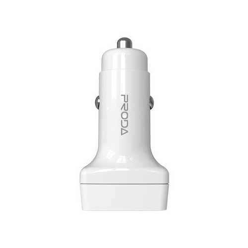 Proda PD-C31 ładowarka samochodowa 2x USB + USB-C PD QC 3.0 18 W biała