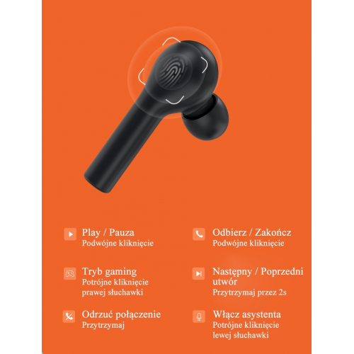 Słuchawki bezprzewodowe Bluetooth 5.0 TWS QCY T5 czarne