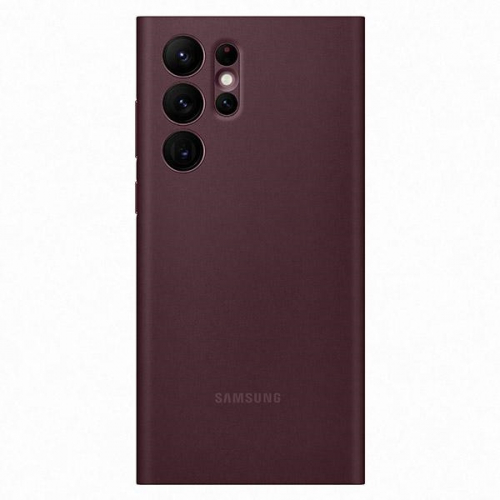 Etui Samsung Clear View Cover do Galaxy S22 Ultra bordowy