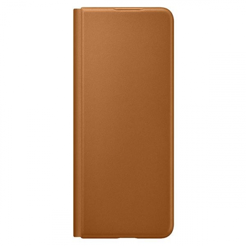 Etui Samsung Leather Flip Cover do Galaxy Z Fold 3 brązowe