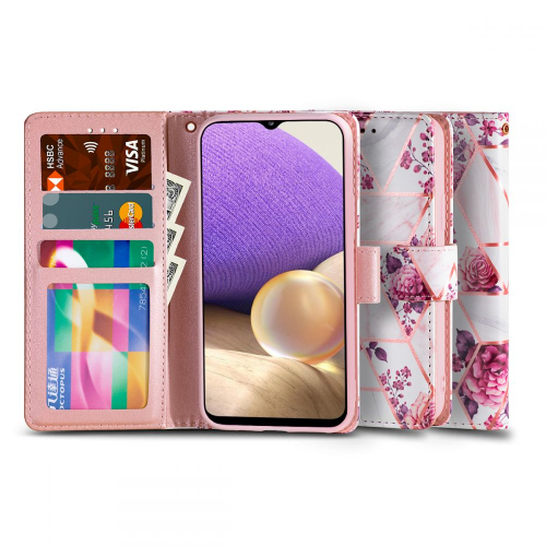 Etui Tech-Protect Wallet do Samsung Galaxy A32 LTE/4G różowe