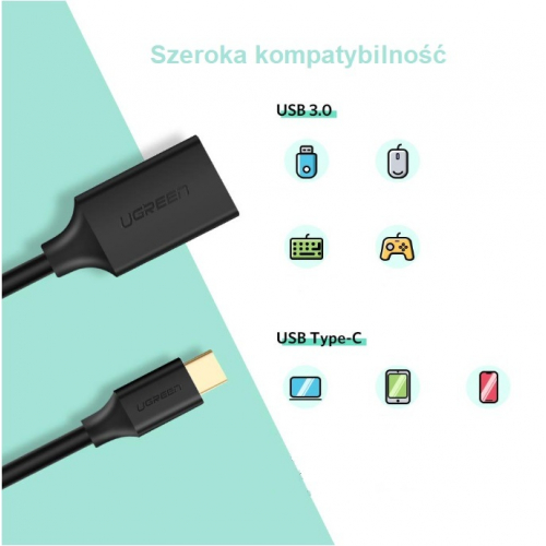 Adapter OTG USB-C 3.0 UGREEN biały