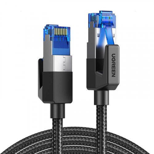 UGREEN NW153 Kabel sieciowy w oplocie, Ethernet RJ45, Cat.8, F/FTP, 1.5m czarny