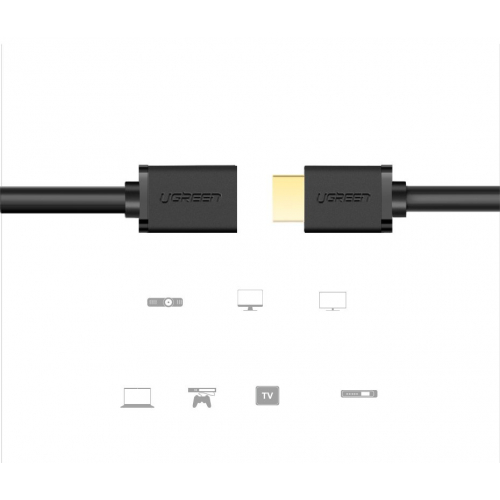 Ugreen przewód przedłużacz HDMI męski do HDMI żeński 4K 60Hz 2m czarny