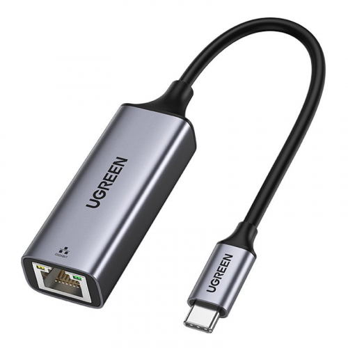 Ugreen zewnętrzna karta sieciowa RJ45 - USB-C Gigabit Ethernet szary