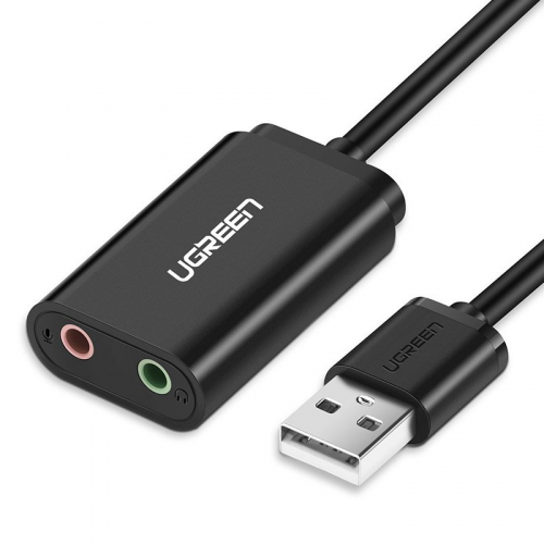 Zewnętrzna karta dzwiękowa UGREEN adapter USB - 3,5 mm mini jack 15cm