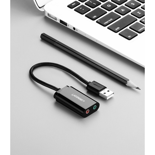 Zewnętrzna karta dzwiękowa UGREEN adapter USB - 3,5 mm mini jack 15cm